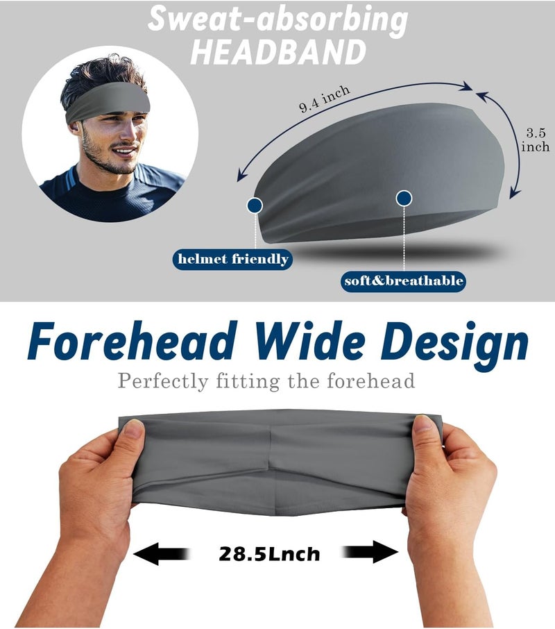 Supeniu Headband for Men & Women, Sweat Wicking Sports Sweatband Headbands, Workout Running Training Yoga Basketball Hairband - Image 2